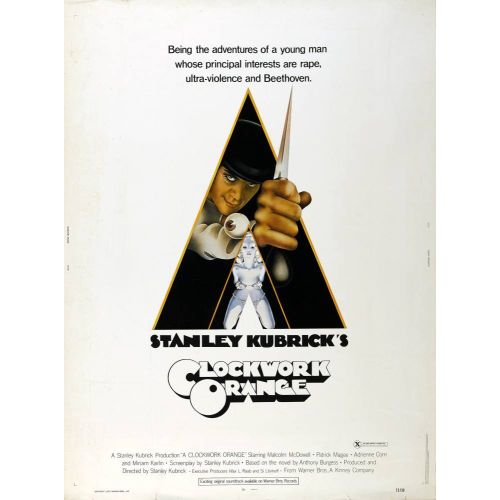 A Clockwork Orange Movie Poster The poster of A Clockwork Orange illustrates the harsh dystopian world portrayed in this