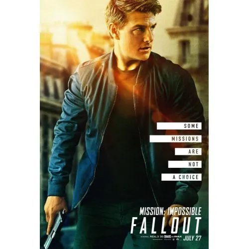 Mission Impossible Fallout Movie Poster 3 Mission Impossible Fallout, directed by Christopher McQuarrie and starring Tom Cruise