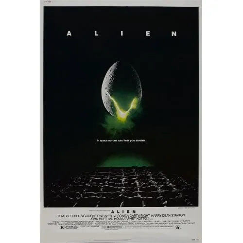 Alien Movie Poster Movie Poster Alien Movie Poster The movie Alien, directed by Ridley Scott and starring Sigourney Weaver in the lead role, is a science fiction