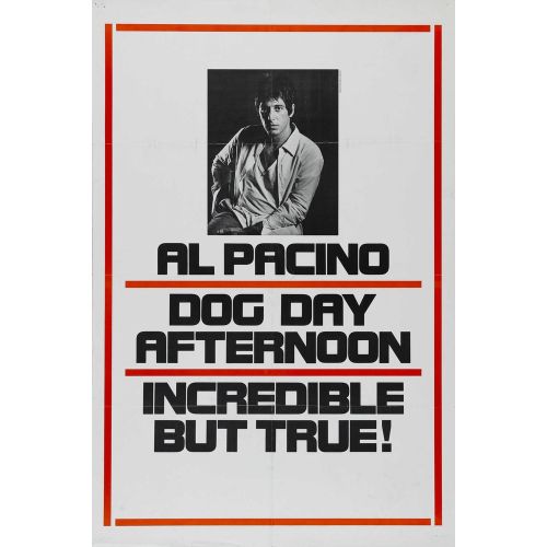 Dog Day Afternoon, Al Pacino Movie Poster 2 This movie poster belongs to the infamous film Dog Day Afternoon, which was