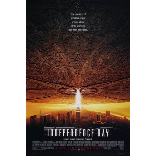 Independence Day Movie Poster The Independence Day movie poster showcases the iconic image of a gigantic alien spaceship hovering