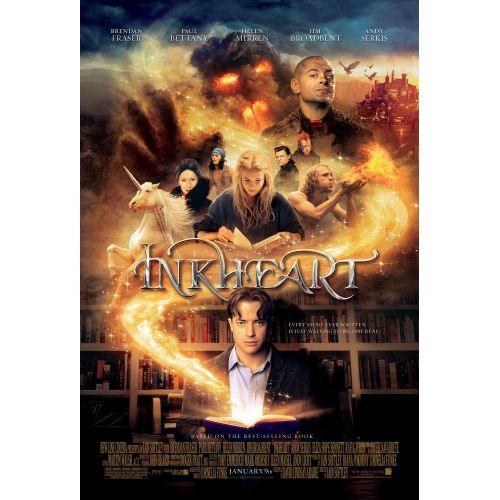 Inkheart Movie Poster This poster prominently features the main characters of the movie Inkheart, hinting at their roles in