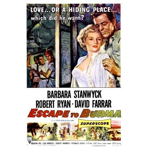 Escape To Burma Movie Poster The poster for the movie Escape to Burma offers a glimpse into this thrilling and adventurous