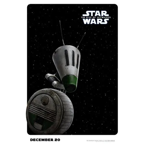Star Wars D-O Droid Movie Poster The movie Star Wars: The Rise of Skywalker features the droid character, D-O. This anticipated