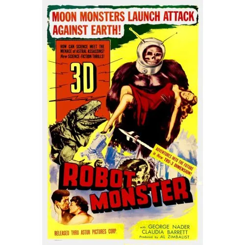 Robot Monster Vintage Movie Poster The Robot Monster is a vintage 1953 science fiction film directed by Phil Tucker and starred