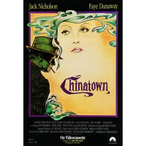 Chinatown Movie Poster This iconic poster from the classic movie Chinatown captures the unique noir style that is intrinsic to