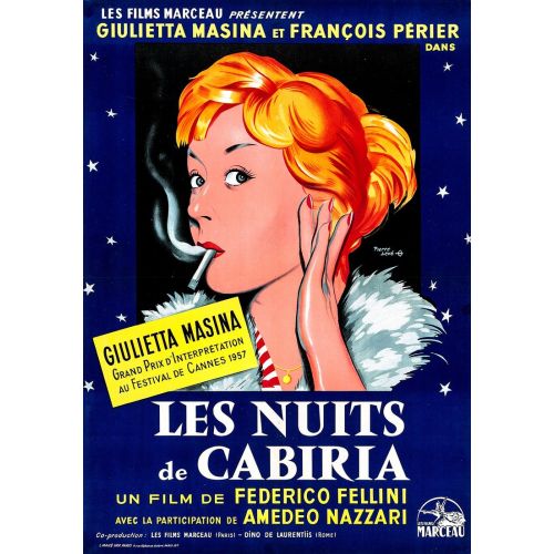 Le Notti Di Cabiria 2 Movie Poster The sequel to Federico Fellinis award-winning movie, Le notti di Cabiria, this poster takes