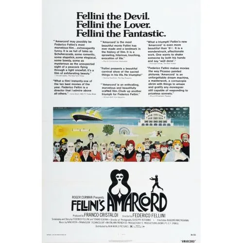 Amarcord Movie Poster Movie Poster Amarcord Movie Poster The Amarcord movie poster visually represents the essence of this iconic film. Directed by Federico