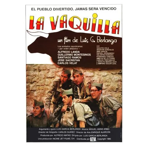 La Vaquilla Film Posteri Film La Vaquilla, Luis García Berlanga tarafından yönetilen bir komedi savaş filmidir. Alfredo