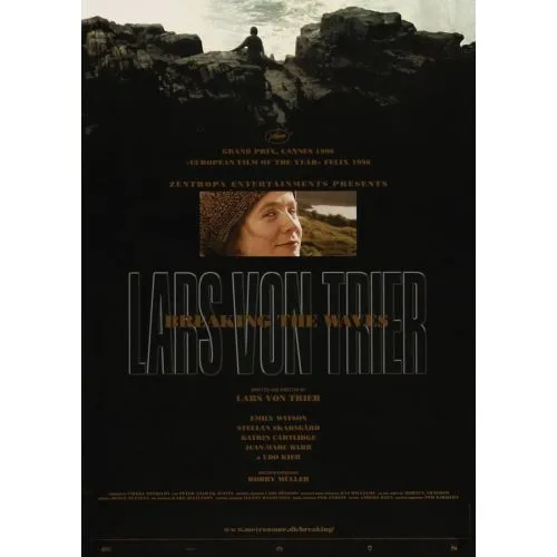 Breaking The Waves Movie Poster Breaking the Waves is a powerful drama film directed by Lars von Trier. This movie poster gives