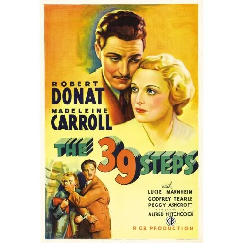 39 Basamak Film Posteri Film Posteri 39 Basamak Film Posteri Bu ikonik film posteri, efsanevi Alfred Hitchcockun yönettiği The 39 Steps filminin heyecan verici
