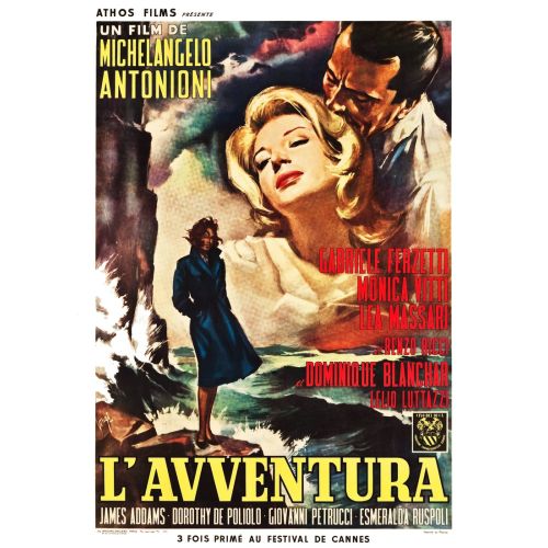 Lavventura Movie Poster LAvventura is a 1960 Italian film directed by Michelangelo Antonioni. The primary cast includes Monica