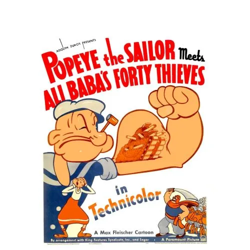 Popeye The Sailor Meets Ali Babas Forty Thieves Movie Poster Movie Poster Popeye The Sailor Meets Ali Babas Forty Thieves Movie Poster This detailed, artistic movie poster represents a classic animated