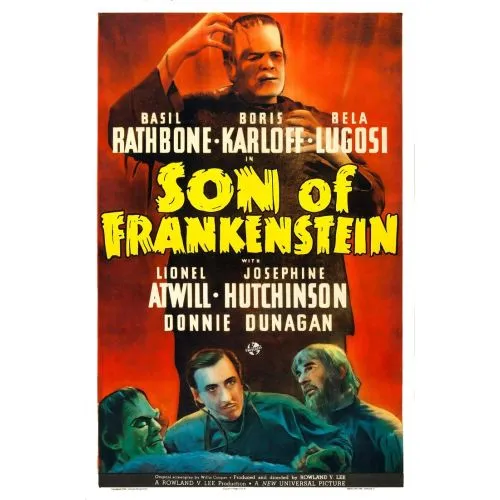 Son Of Frankenstein Movie Poster The Son of Frankenstein is a classic horror film directed by Rowland V. Lee, starring Boris
