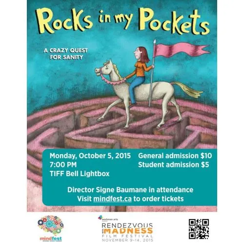 Rocks In My Pockets Movie Poster The movie poster for Rocks in my Pockets is a vivid display of the films unique animation