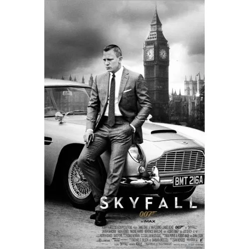 Skyfall Movie Poster Movie Poster Skyfall Movie Poster The Skyfall movie poster features its star-studded cast, with Daniel Craig as James Bond and Judi Dench as