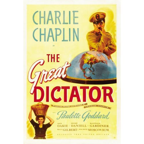 The Great Dictator Movie Poster The Great Dictator movie poster portrays a satirical and thought-provoking scenario that