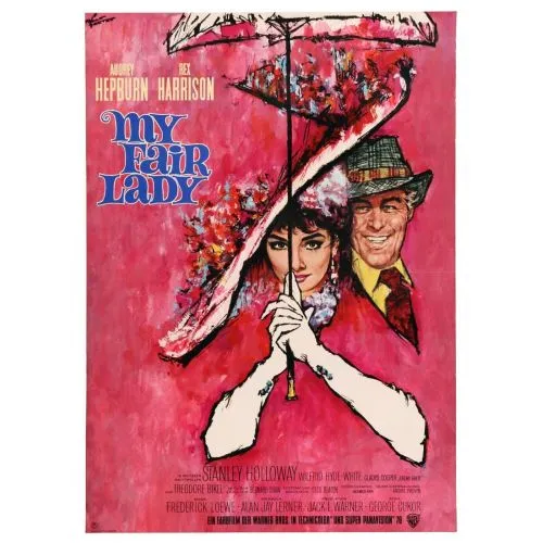 My Fair Lady Audrey Hepburn 2 Movie Poster The poster depicts the classic film, My Fair Lady. The movie is a musical drama