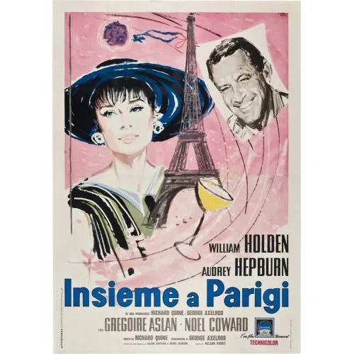 Paris’te Aşk Başkadır Audrey Hepburn Film Posteri Paris When It Sizzles, Richard Quine tarafından yönetilen bir