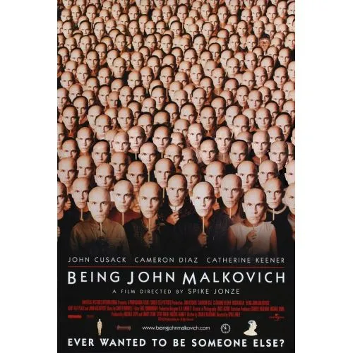 Being John Malkovich Movie Poster 2 The movie, Being John Malkovich, is a mind-bending comedy-drama directed by Spike Jonze.