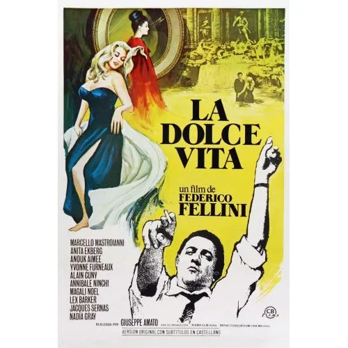 La Dolce Vita Brigitte Bardot Movie Poster 2 The La Dolce Vita movie, featuring the celebrated French actress Brigitte Bardot
