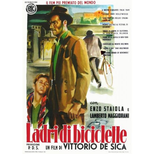 Bicycle Thieves Movie Poster 2 Bicycle Thieves, directed by Vittorio De Sica and starring Lamberto Maggiorani and Enzo Staiola