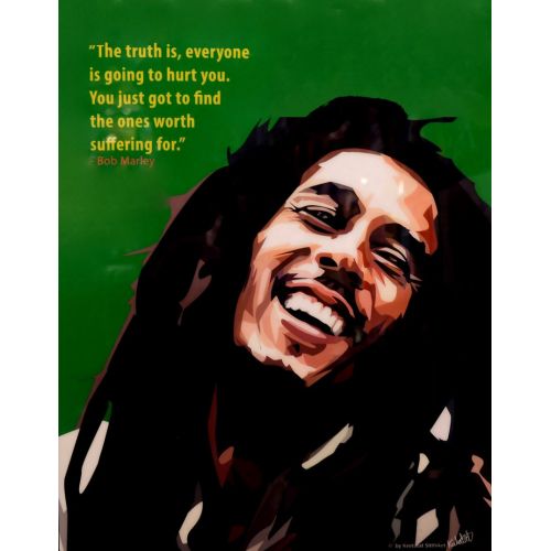 Bob Marley Poster 6 Poster The Bob Marley Poster 6 features a vibrant and colorful design celebrating the iconic reggae singer.