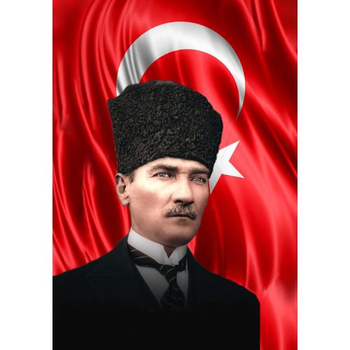 Mustafa Kemal Atatürk, Bayrakla Ve Kalpakla Portesi 45 Mustafa Kemal Atatürk, Bayrakla Ve Kalpakla Portesi 45
