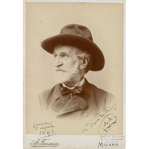 Giuseppe Verdi Portre Fotoğrafı İle Widmung 1893 Posteri
