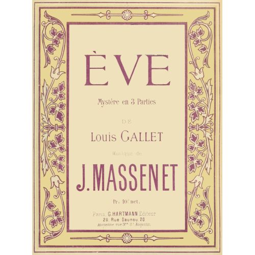 Massenet, Eve Oratoryo Posteri Massenet, Eve Oratoryo Posteri