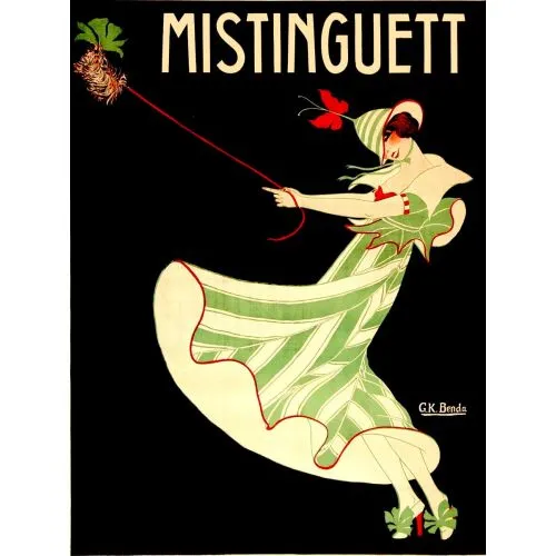 Mistinguett Green Stripe 1 Poster The Mistinguett Green Stripe 1 Poster features a bold and eye-catching design with vibrant