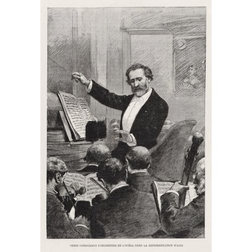 Verdi Conducting Aida In Paris 1880 Opera Poster