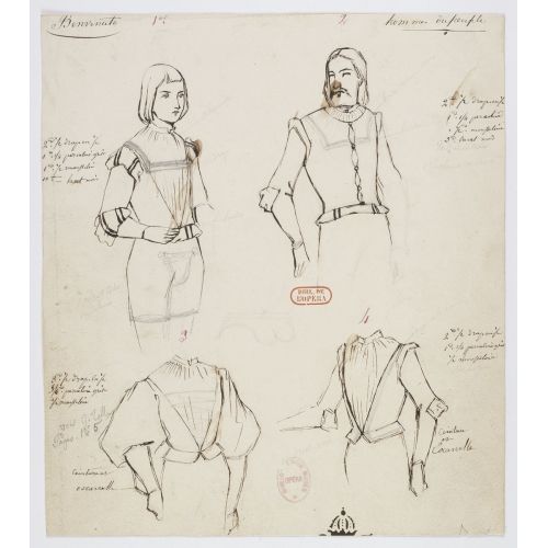 Costumes For Hector Berlioz's Benvenuto Cellini No 1 4 Hommes Du Peuple Opera Posteri