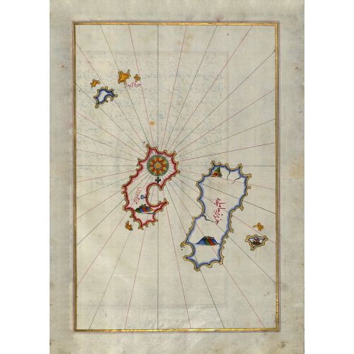 Piri Reis Alonissos Adası Haritası Posteri