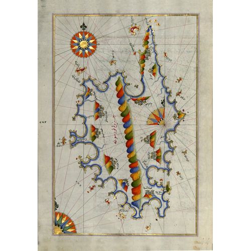 Piri Reis Korsika Adası Haritası Posteri