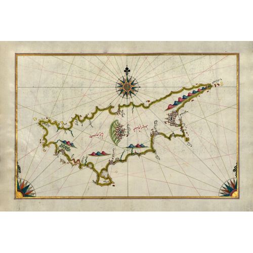 Piri Reis Kıbrıs Adası Haritası Posteri