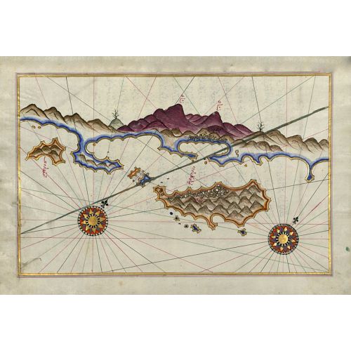 Piri Reis Finike Kıyıları Adası Haritası Posteri