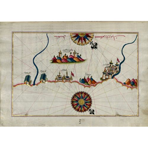 Piri Reis Map Of The Italian Coastline From Pesaro South Poster The Piri Reis Map of the Italian Coastline from Pesaro South