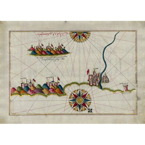 Piri Reis Rimini'den Güney Pesaro'ya Doğru İtalyan Sahili Haritası Posteri Piri Reis Rimini'den Güney Pesaro'ya Doğru İtalyan Sahili Haritası Posteri