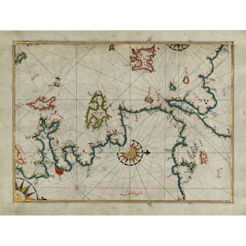 Piri Reis Map Of The Sea Of Marmara And The Islands Of The Eastern Aegean Sea From Semendrek To Chios Poster Piri Reis Piri Reis Map Of The Sea Of Marmara And The Islands Of The Eastern Aegean Sea From Semendrek To Chios Poster The Piri Reis Map of