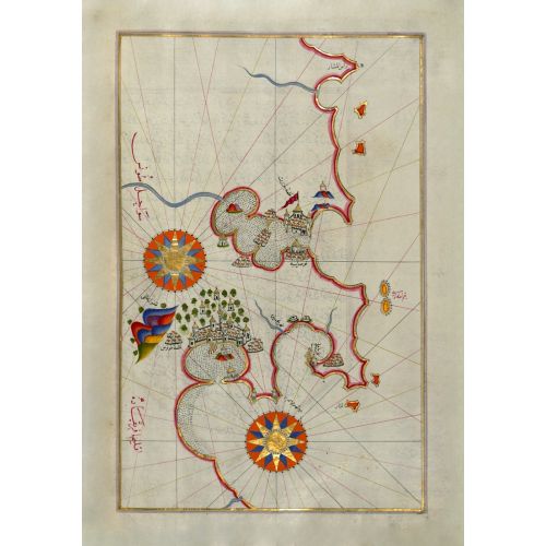 Piri Reis, Bizerte ve Tunus Limanları ile Tunus Sahili Haritası  Piri Reis Poster