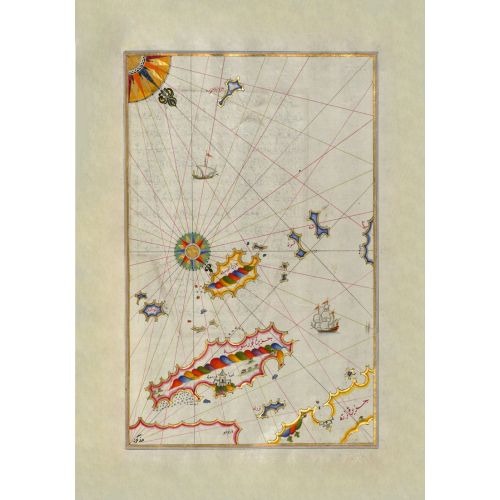 Piri Reis, Map of the Dalmatian Islands Korcula and Lastovo Off the Coast Between Dubrovnik and Split  Piri Reis Posters