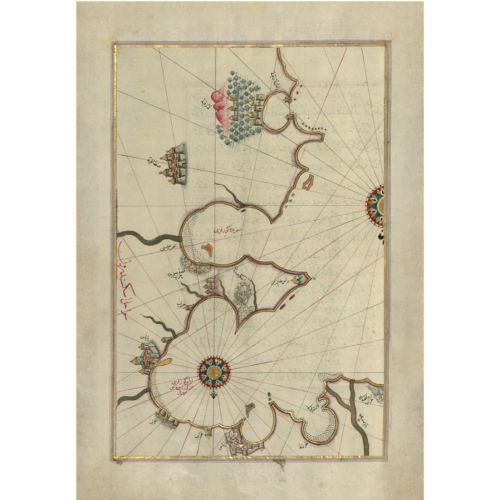 Piri Reis, Map of the Eastern Mediterranean Coast and the Cities of Latakia and Antakya  Piri Reis Posters