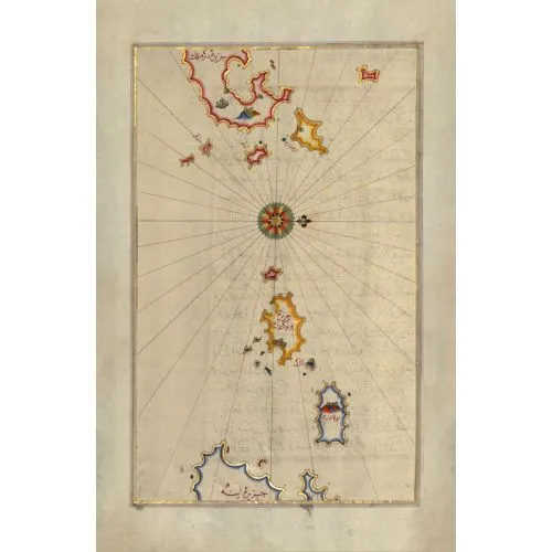 Piri Reis, Folegandros ve Melos Adaları Haritası  Piri Reis Poster