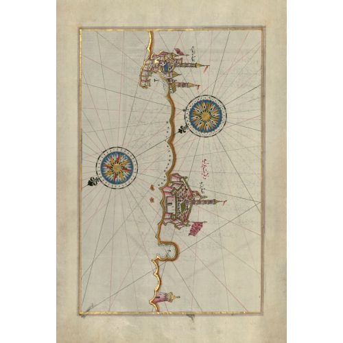 Piri Reis, Map of the Italian Coast From Trani as Far as Molfetta  Piri Reis Posters