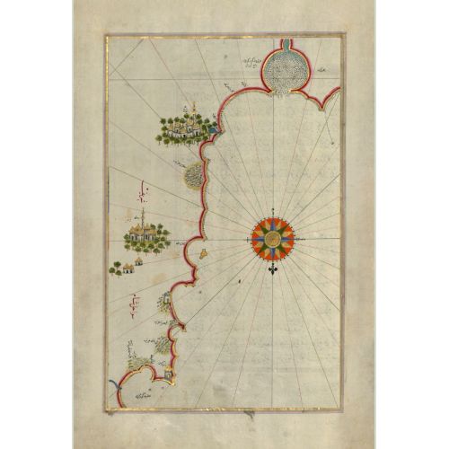 Piri Reis, Map of the Syrian Coast and the Cities Gaza and Ramlah  Piri Reis Posters