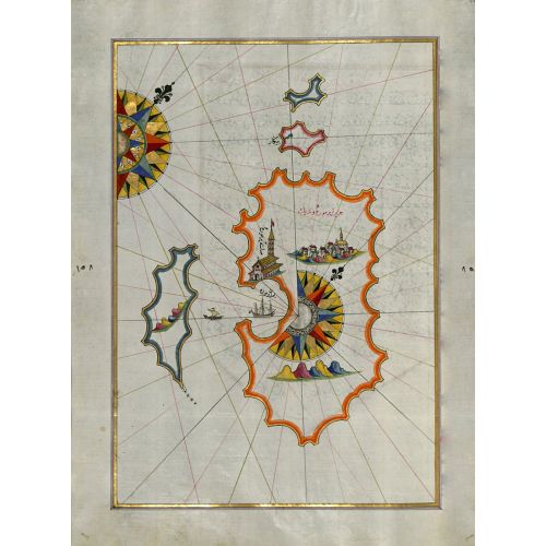 Piri Reis Paguda Adasının Batısındaki Premuda Adası Haritası Posteri Piri Reis Paguda Adasının Batısındaki Premuda Adası Haritası Posteri