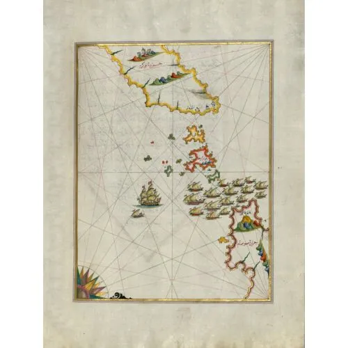 Piri Reis İkarya Ve Samos Adaları Arası Haritası Posteri Piri Reis İkarya Ve Samos Adaları Arası Haritası Posteri, Ege
