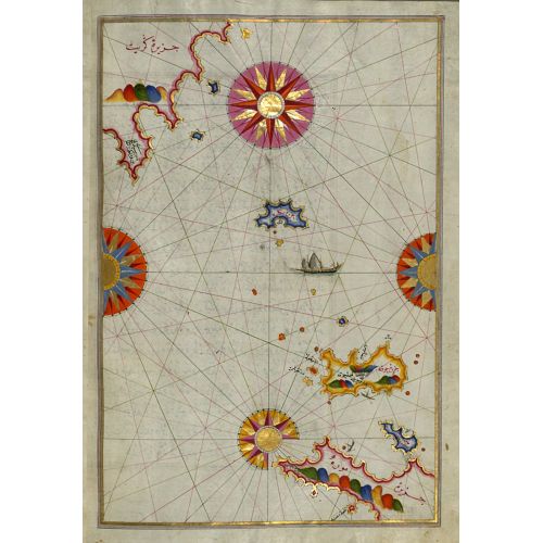 Piri Reis Mora Yarımadası Ve Girit Adası Arası Alan Haritası Posteri Piri Reis Mora Yarımadası Ve Girit Adası Arası Alan Haritası Posteri