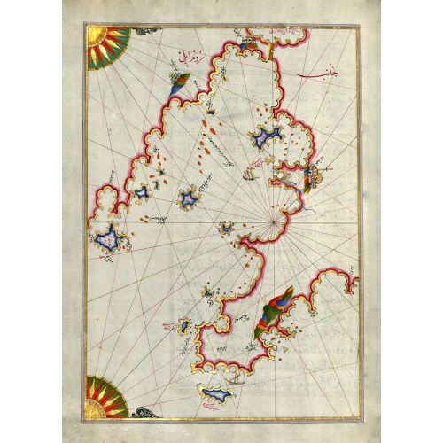 Piri Reis Atina Belediyesi İle Saronikos Atene Körfezi Haritası Posteri